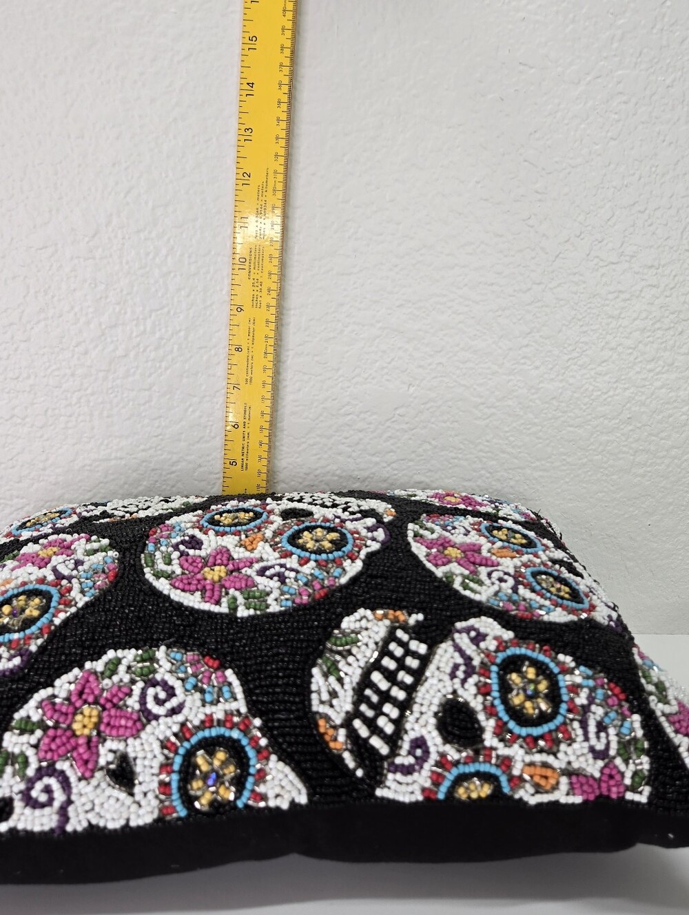 Cupcakes & Cashmere Beaded Sugar Skull Accent Pillow Day of the Dead Halloween - Picture 14 of 17
